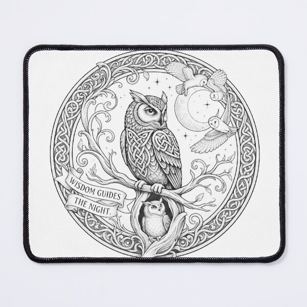Item preview, Wisdom Guides the Night Celtic Circle Owl Tattoo designed and sold by NikmaArt.