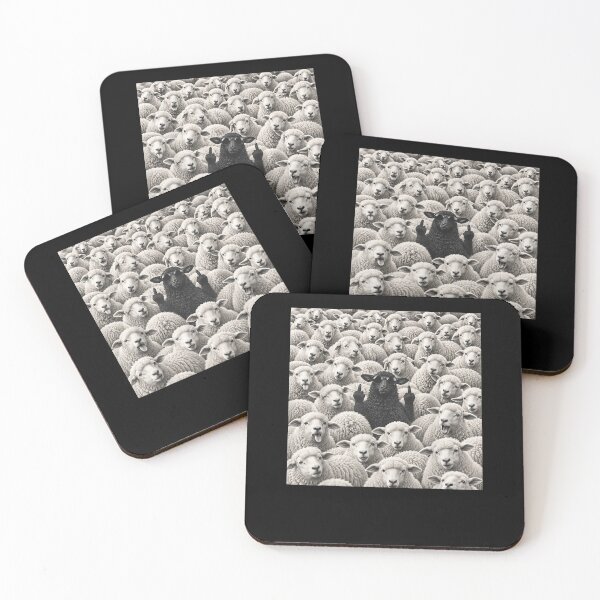 Item preview, Black Sheep Middle Finger Rebel Flock Outsider Humor Art designed and sold by MatherFisher.