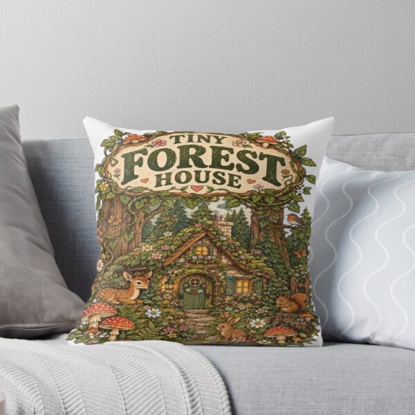 Item preview, Tiny Forest House - Enchanted Cottagecore Woodland Art designed and sold by EssentialsWear.
