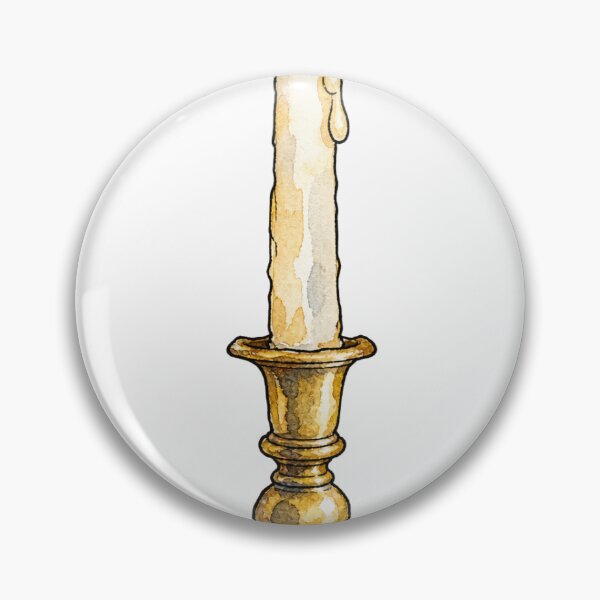Item preview, Vintage Brass Candlestick Taper Candle Watercolor Art designed and sold by Jessie's Palette.