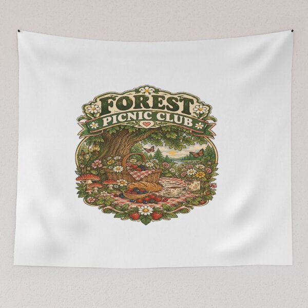 Item preview, Forest Picnic Club - Vintage Cottagecore Nature Illustration designed and sold by EssentialsWear.