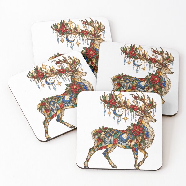 Item preview, Glowing Holiday Deer Showcase Sticker designed and sold by Drip stamp.
