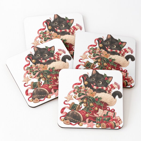Item preview, Kitten in Christmas Boot Sticker designed and sold by Drip stamp.