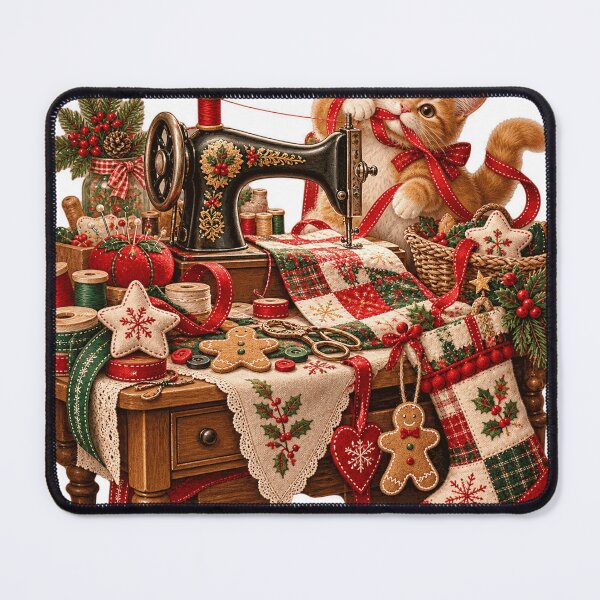 Item preview, Christmas Sewing Studio Cat Sticker designed and sold by Drip stamp.