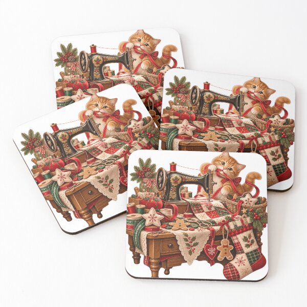 Item preview, Christmas Sewing Studio Cat Sticker designed and sold by Drip stamp.