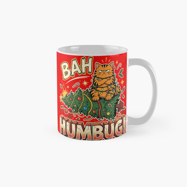 Item preview, Bah Humbug Grumpy Cat Christmas Tee designed and sold by CerealBoxInk.
