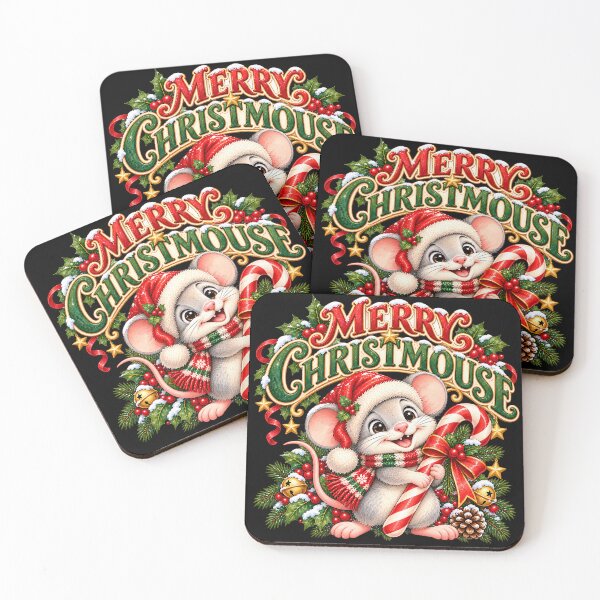Item preview, Merry Christmas Mouse – Sweet Christmas mouse with candy cane designed and sold by thirtyonestars.