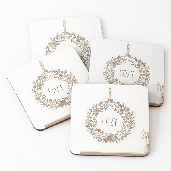 Item preview, Cozy botanical embroidery hoop wall decor mockup designed and sold by homydesign.