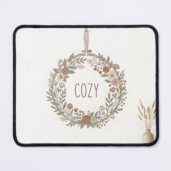 Item preview, Cozy botanical embroidery hoop wall decor mockup designed and sold by homydesign.