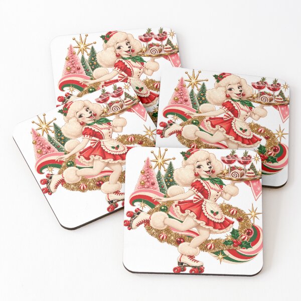 Item preview, Christmas Waitress Poodle on Skates Sticker designed and sold by Drip stamp.