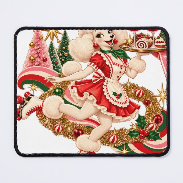 Item preview, Christmas Waitress Poodle on Skates Sticker designed and sold by Drip stamp.