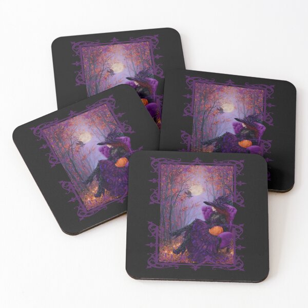 Item preview, Whimsical Purple Witch – Gothic Fantasy Art, Enchanted Autumn Forest designed and sold by Art.Fusion.Studio.