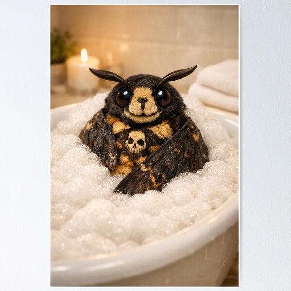 Item preview, Snug Death’s Head Hawk Moth Bubble Bath designed and sold by Sillytoe.