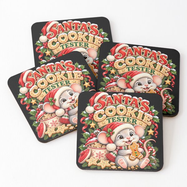 Item preview, Santa's Cookie Tester – Sweet Christmas Mouse with Gingerbread designed and sold by thirtyonestars.