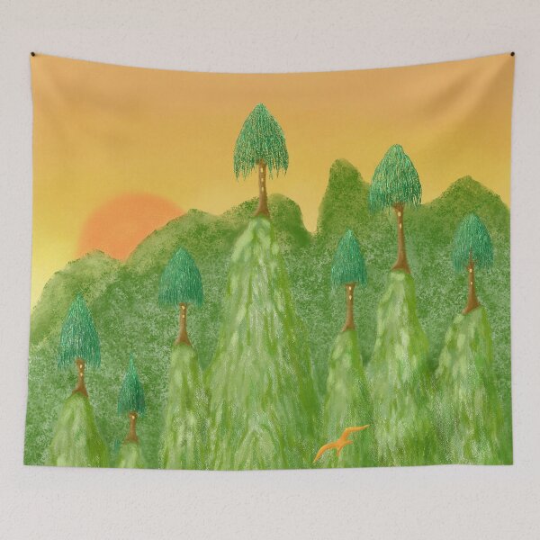 Item preview, A mountain village in the tropical rainforest designed and sold by greenPQBstudio.