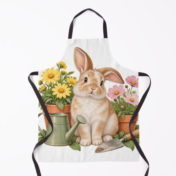 Item preview, Rabbit Gardener with Flowers and Watering Can designed and sold by BYMK.