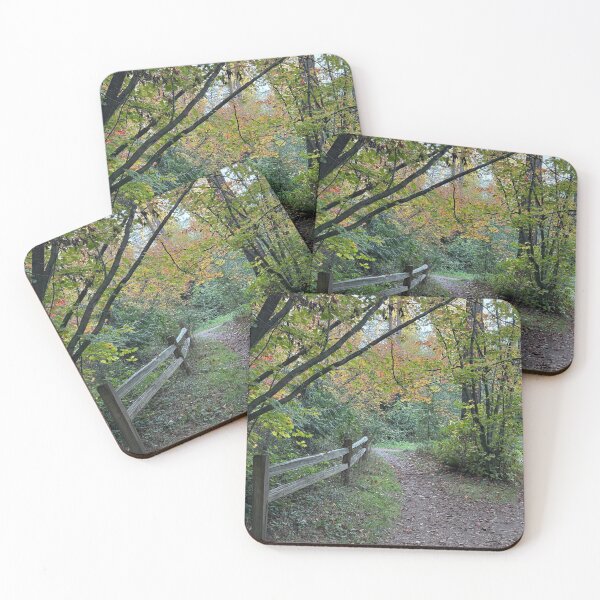 Item preview, Autumn Forest Pathway with Wooden Fence designed and sold by veraD58.