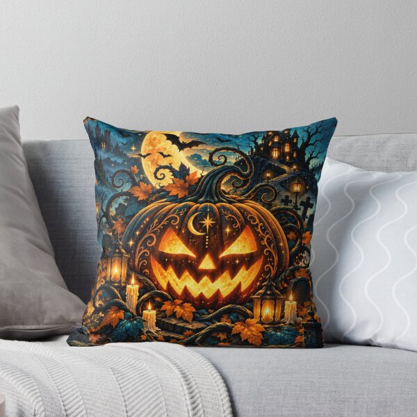Item preview, Halloween Jack O Lantern Blue Night Art designed and sold by tmoca.