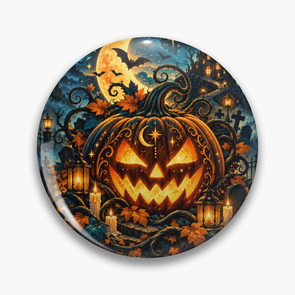 Item preview, Halloween Jack O Lantern Blue Night Art designed and sold by tmoca.