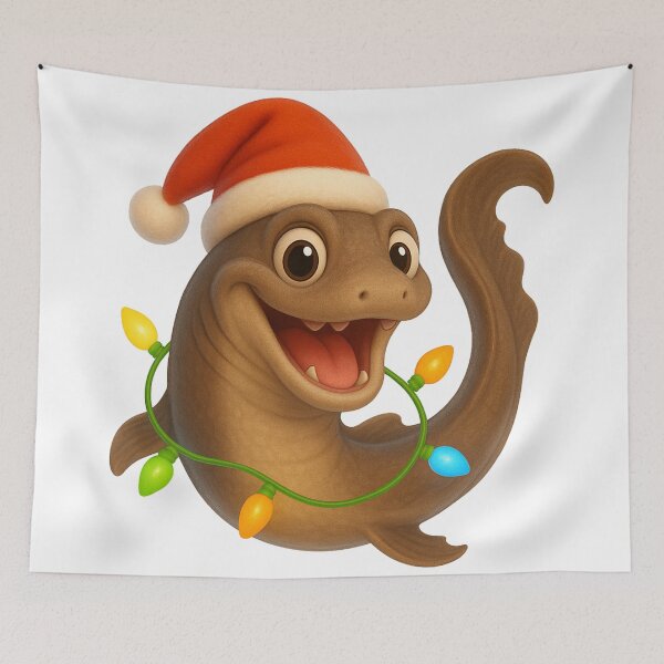 Item preview, Playful Frilled Shark Christmas designed and sold by Sillytoe.