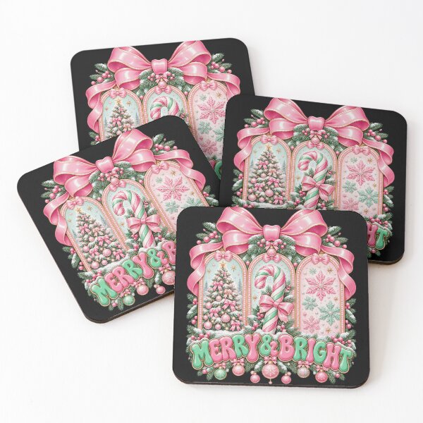 Item preview, Merry and Bright Pink Retro Christmas designed and sold by justinhmorton.