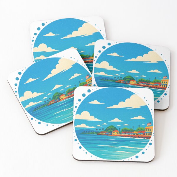 Item preview, Hawaiian Coastal Paradise – Vintage Tropical Ocean Illustration designed and sold by GeEeN.