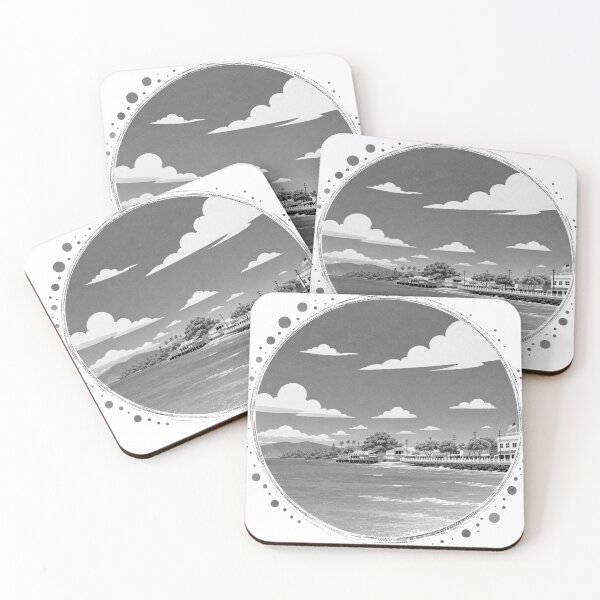 Item preview, Vintage Hawaii Coastline – Black and White Tropical Ocean Art designed and sold by GeEeN.