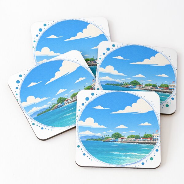 Item preview, Vintage Lahaina Waterfront – Colorful Maui Hawaii Coastal Art designed and sold by GeEeN.