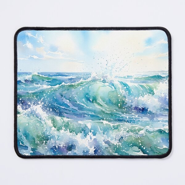 Item preview, Title: Watercolor painting of ocean waves crashing designed and sold by homydesign.