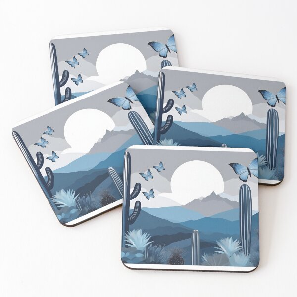 Item preview, Moonlit Desert Butterflies – Blue Southwest Fantasy designed and sold by tambanow.
