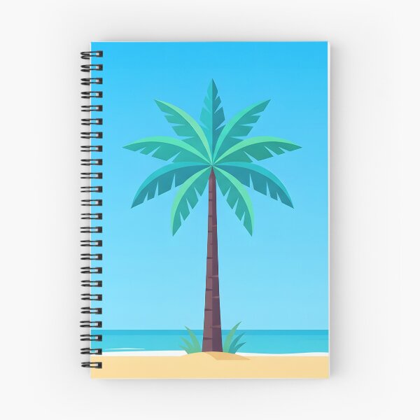 Item preview, Minimalist vector illustration of a single palm tree on a tropical beach designed and sold by homydesign.