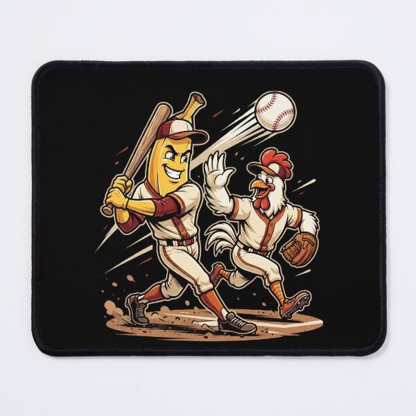 Item preview, Funny Banana Baseball Player vs Chicken Cartoon Baseball Fan Sports Humor Batter Fielder Gift Idea designed and sold by 519xdesign.