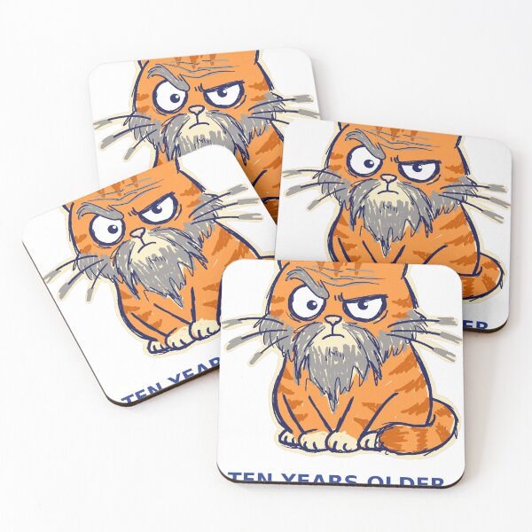 Item preview, Funny Cat Sticker — Ten Years Older Aging Filter Humor Decal designed and sold by ryleemaxwell.
