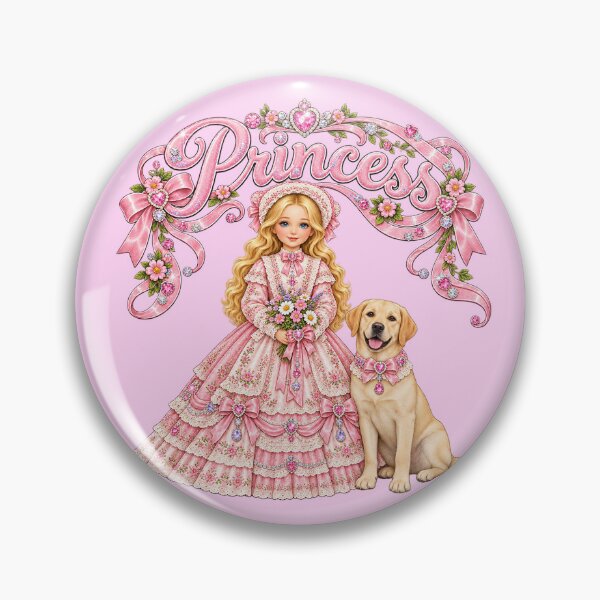 Item preview, Princess wearing a Pink Pioneer Bonnet with Best Friend Pup! designed and sold by meganlaub1.