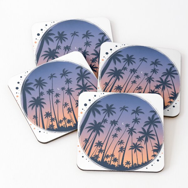 Item preview, Tropical Twilight Palms – Retro Island Sunset Art designed and sold by GeEeN.