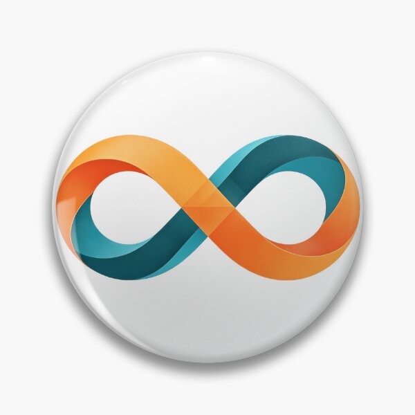 Item preview, Ribbon Infinity Symbol Orange & Teal Gradient designed and sold by kaiyanpinpai.