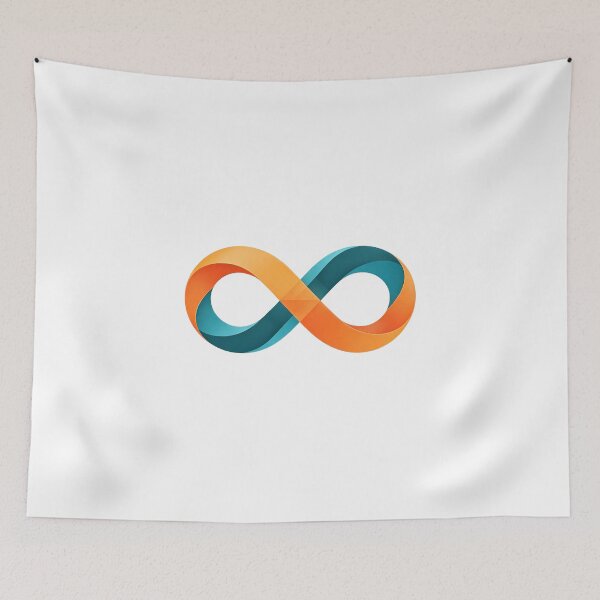 Item preview, Ribbon Infinity Symbol Orange & Teal Gradient designed and sold by kaiyanpinpai.