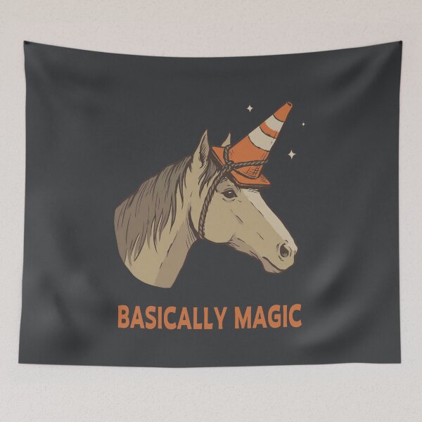 Item preview, Basically Magic Whimsical Horse Unicorn designed and sold by Silvered-Wings.