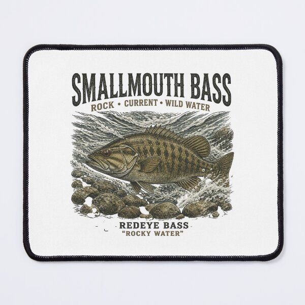 Item preview, Vintage Smallmouth Bass Rocky Water Heritage Graphic designed and sold by NobleCast .