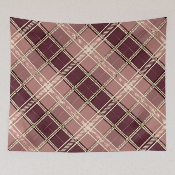 Item preview, Luxury Burgundy and Dusty Rose Argyle Plaid designed and sold by Dream Bloom Gallery.