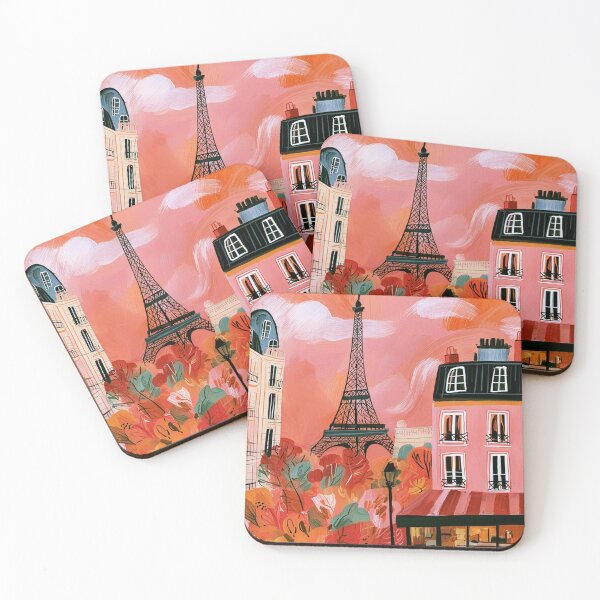 Item preview, Discover Paris in Autumn Eiffel Tower and Colorful Cityscape Wall Art designed and sold by OlfactoART Studio.