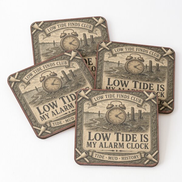 Item preview, Low Tide Is My Alarm Clock Mudlarking Badge designed and sold by BoosterShop.
