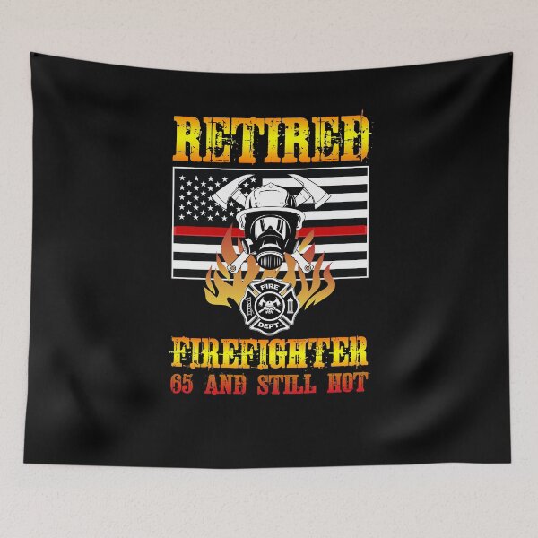 Item preview, Retired Firefighter 65th Birthday Thin Red Line Flag designed and sold by Basti09.