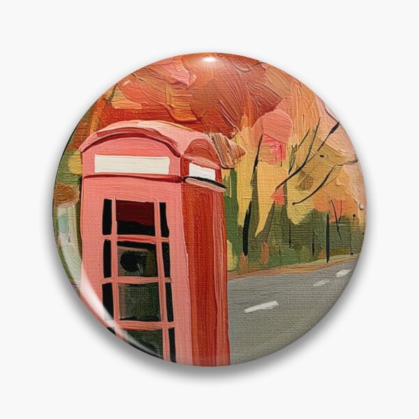 Item preview, Explore Britain's Autumn Charm Red Telephone Booth and Fall Landscape Art designed and sold by OlfactoART Studio.