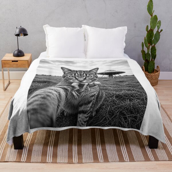 Item preview, Cat Selfie with Alien and UFO Funny Alien Cat designed and sold by cretegracieuk.