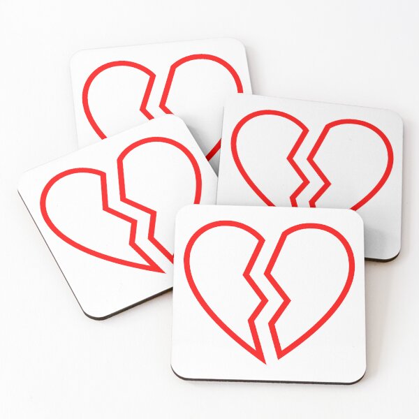 Item preview, Minimalist Red Broken Heart Outline Graphic designed and sold by Vision Crafted.