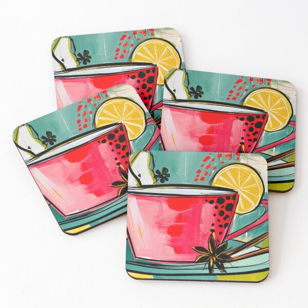 Item preview, Bring Autumn Warmth to Your Space Colorful Teacup and Fruit Art designed and sold by OlfactoART Studio.