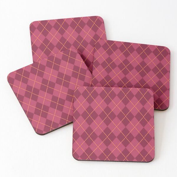 Item preview, Burgundy and Rose Pink Argyle Pattern with Orange Gold Lines  designed and sold by Dream Bloom Gallery.