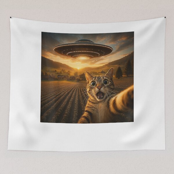 Item preview, Cat Selfie with Alien Funny Cat Gifts UFO for Men Women Kid designed and sold by cretegracieuk.