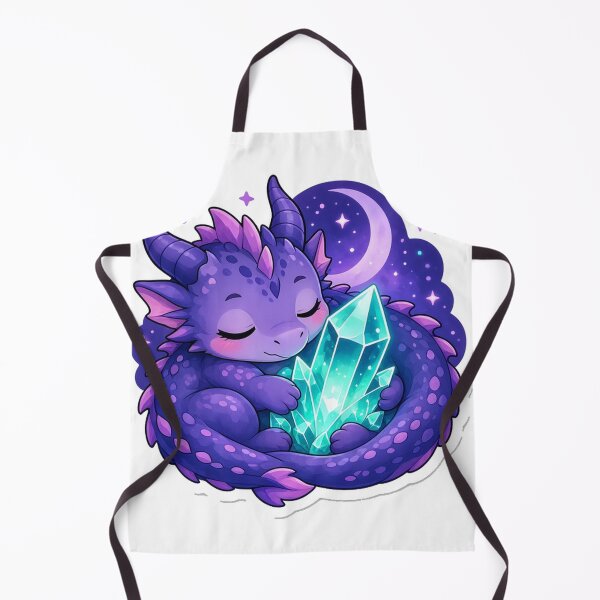 Item preview, Sleepy Baby Dragon Hugging Glowing Crystal designed and sold by Moonlit Tower Art.